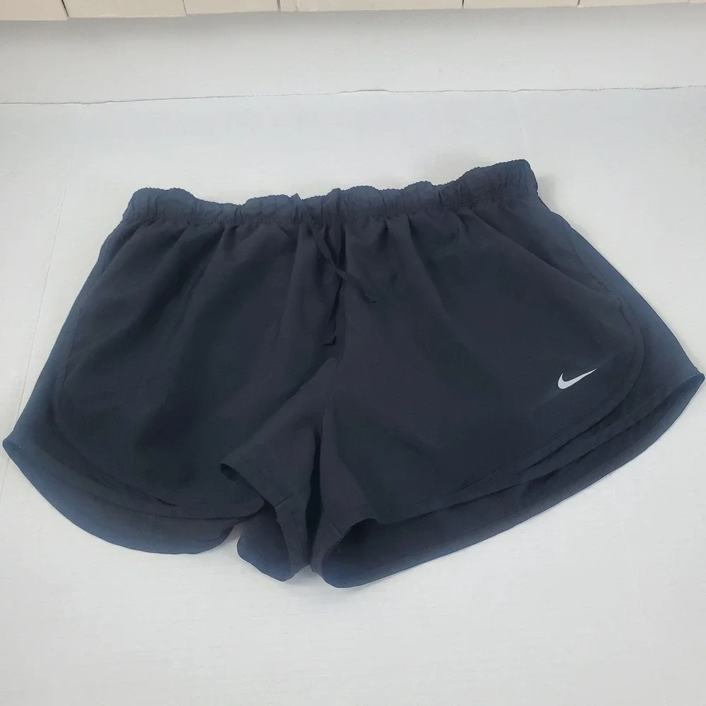 Nike Dri-FIT Running Shorts Womens XL Black Athletic Gym Workout Mesh Trim